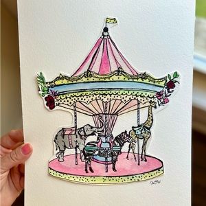 Watercolor and ink print 8.5x11in signed and numbered by me the artist